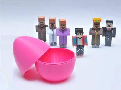 Майнкрафт набор в яйце деревня номер 13 Компот Minecraft Compot жители мэр админ розовое