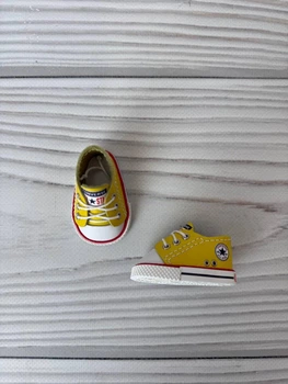 Стильні жовті кеди converse для ляльок Paola Reina, взуття з екошкіри