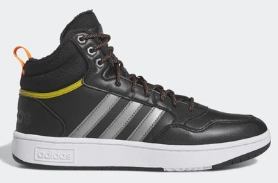 Чоловічі Кеди Adidas Hoophs 3.0 Mid Lifestyle Core Black/Iron Metallic/Pulse Olive р. 9/42.5/27.5см