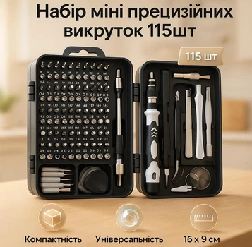 Набор мини прецизионных отверток для электроники 115 в 1