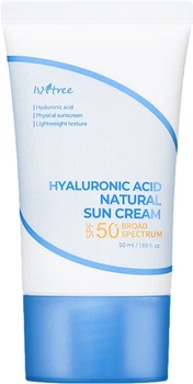 Сонцезахисний крем для обличчя Isntree Hyaluronic Acid Natural SPF50 50 мл (8809800941672)