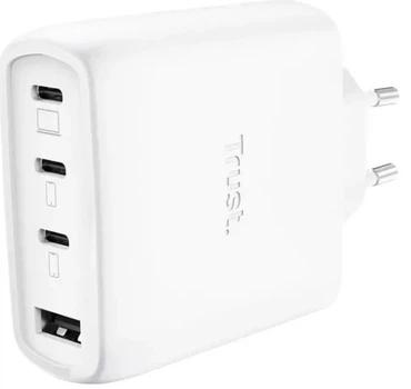 Ładowarka Trust Maxo 26068 3xUSB-C + USB-A 65W GaN Biała (8713439260687)