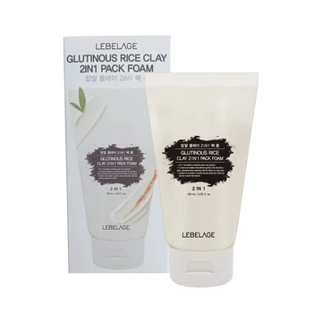 Глиняна маска-пінка для обличчя LEBELAGE Glutinous Rice Clay 2in1 Pack Foam освітлююча 120мл