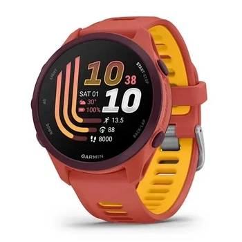 Смарт-годинник Garmin Forerunner 170 Music вогняно-рожевий з силіконовим ремінцем кольору манго (010-03920-13)
