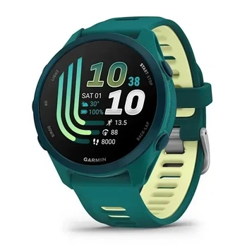 Смарт-годинник Garmin Forerunner 170 Music кольору мурена з силіконовим зеленково-лимонним ремінцем (010-03920-12)