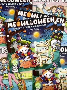 Раскраска Cozy антистресс Meowlloween "Котичий Хэллоуин"
