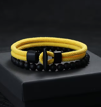 Двошаровий браслет Milan Line Ocean + Beads, браслет на удачу Жовтий