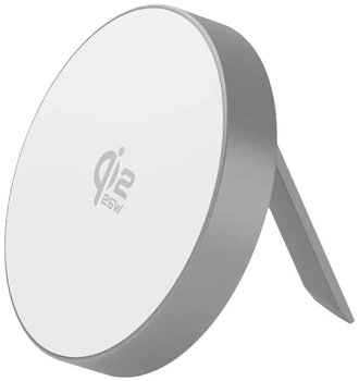 Бездротовий зарядний пристрій Dbramante1928 re-charge Qi2 2.2 Magnetic Wireless 25W with Stand Aluminium Grey (CH15WLAL7263)