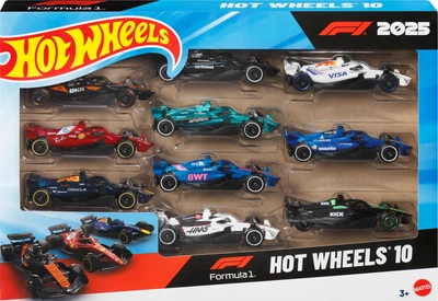Zestaw 10 podstawowych samochodzików Hot Wheels Formuła 1 JMM24 (194735380831)