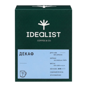 Дрип-кофе Idealist Coffee Co Decaf 7 Дрипов 84g