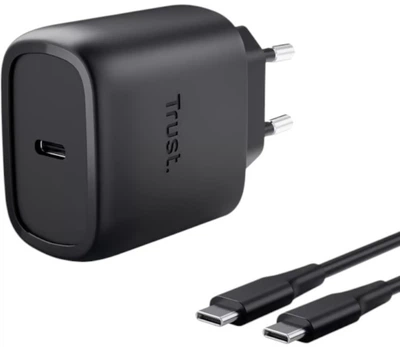 Ładowarka Trust Maxo 25722 USB-C 45W GaN for Samsung Czarna (8713439257229)