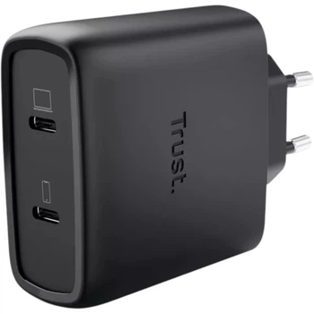 Ładowarka Trust Maxo 25525 2xUSB-C 65W GaN Czarna (8713439255256)