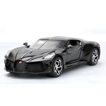 Модель автомобиля Bugatti La Voiture Noire. Металлическая инерционная машинка Бугатти 1:32