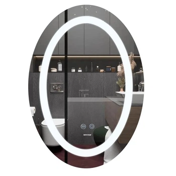 Зеркало для ванной комнаты Mixxus Plain MV03-50x70 500x700 овальное, с LED-подсветкой и антизапотеванием (MI6664)