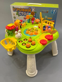 Игровой 2 в 1 столик и бизиборд WToys интерактивный украинский язык (73790)
