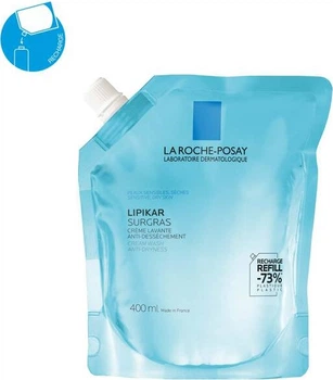 Wkład wymienny Kremowy żel pod prysznic La Roche-Posay Lipikar Surgras Oczyszczający Przeciw Suchości do skóry atopowej 400 ml (3337875905497)