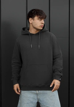 Худи Мужское Стаф Темно-серое Базовое Однотонное Staff Basic Dark Gray XS (402551)