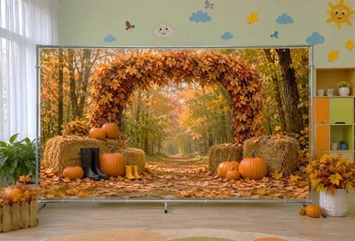Баннер осенний для фотозоны PHOTODECOR «Кленовая осенняя арка в парке» 1 кв.м.