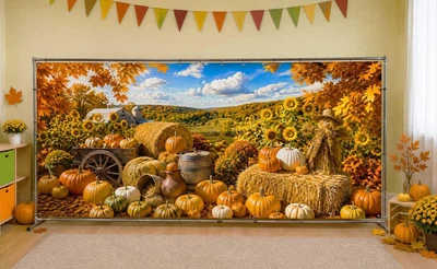 Баннер осенний для фотозоны PHOTODECOR «Богатый осенний урожай» 1 кв.м.