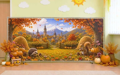 Баннер осенний для фотозоны PHOTODECOR «Осенний замок» 1 кв.м.