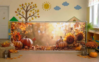 Банер осінній для фотозони PHOTODECOR «Соняшники та гарбузи» 1 кв.м.