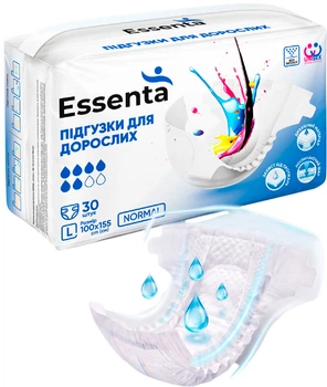 Подгузники для взрослых Essenta Normal размер L 100-155 см 30 шт (4820264120407)