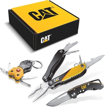 Подарунковий набір мультитул Caterpillar (CAT) 3 в 1 (12-в-1 + міні ніж + брелок)