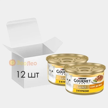 Влажный корм для кошек Gourmet Gold СОУС ДЕ-ЛЮКС, с курицей, 12 шт. по 85 г