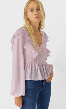 Топ Stradivarius бузковий ZVCEC041 S