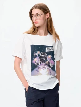 Футболка бавовняна оверсайз довга жіноча Uniqlo 313646846 2XL Біла (1161551264)