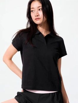 Поло женское Uniqlo 525125254 L Черное (1161555032)