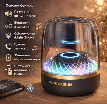 Колонка портативна F7 BIG DIAMOND з функцією Light Show speakerphone