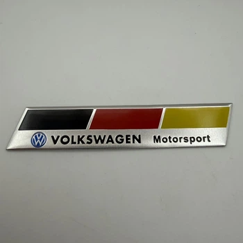 Наклейка VW Volkswagen (Фольксваген) металева 145 mm шильдик табличка Motorsport прапор Німеччини