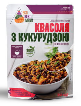 Готова друга страва Ego Best Menu Квасоля з кукурудзою та свининою 350г