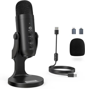 USB конденсаторный микрофон для стримов и подкастов с шумоподавлением — ZealSound