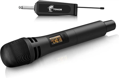 Беспроводной микрофон TONOR TW310 UHF с аккумуляторным приемником 6.35 мм, черный