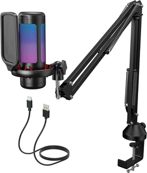 USB микрофон TONOR TC310+ RGB с пантографом для стриминга и записи