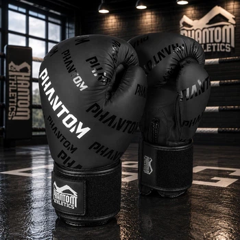 Боксерські рукавиці Phantom APEX Velcro Black 12 унцій