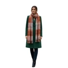 Жіночий вовняний шарф у клітинку з китицями Elvang Copenhagen 4266 RUSTY RED