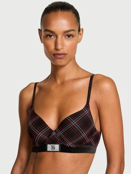 Бюстгальтер с косточками хлопковый Victoria's Secret 973475327 36D Черный (1161963547)
