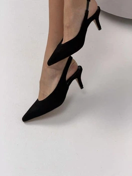 Босоножки женские весенне-летние New Style из натуральной замши 39 р. черные 1636 (6459)