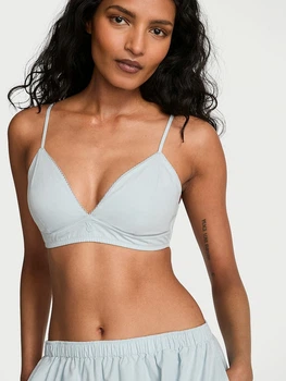 Бюстгальтер без косточек хлопковый Victoria's Secret 23551372 XS Голубой (1162191036)