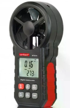 Анемометр цифровий WINTACT WT87A чорний 0.3-30 м/с крильчастий з вбудованим термометром та підсвіткою 165x85x39 мм (112-163-WT87A)