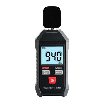 Шумомер измеритель уровня шума и звука WINTACT WT9055 черный 35-130 дБ цифровой с подсветкой дисплея 53x31x131 мм (112-163-WT9055)