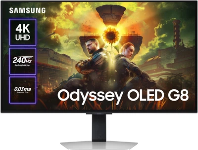 Монітор 32" Samsung Odyssey OLED G8 G81SF 4K 240Hz Gaming Monitor (LS32FG812SIXUA) -- 4K QD-OLED / 0.03 мс (GtG) / 240Гц / DCI 99% / DisplayHDR TrueBlack 400 / AMD FreeSync Premium Pro / Samsung OLED Safeguard+ / PIVOT