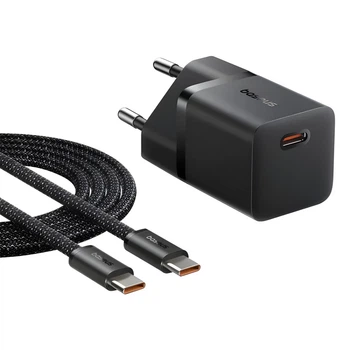 Сетевое зарядное устройство Baseus GaN5 Mini PD/QC 25W USB-C with USB-C to USB-C Cable 1 m Cluster Black (P10110909113-01)
