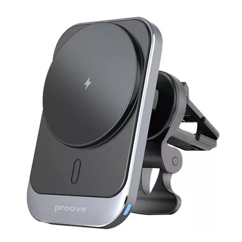 Автодержатель с функцией беспроводной зарядки Proove Square Magnetic PRO 15W Metal Gray with MagSafe (WHSP15010004)