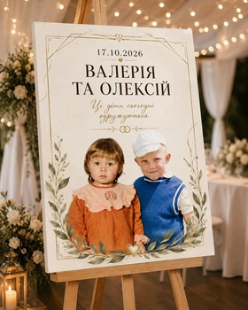 Свадебная Welcome Zone "Золотая надпись"- холст - на выбор, размер 50х70 см