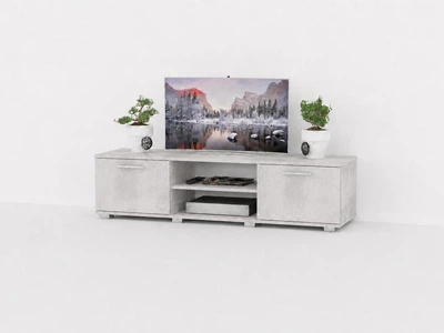 Тумба под телевизор в гостиную, тумба под ТВ, TV тумба GT-0106 Moreli 1400x360x400 Бетон Тефра