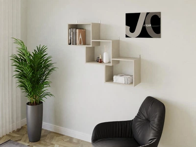 Настенная полка для книг и декора, для гостиной T10 Moreli 1120×850×250 Кашемир